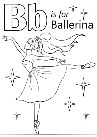 Letter B Is For Ballerina Coloring Page